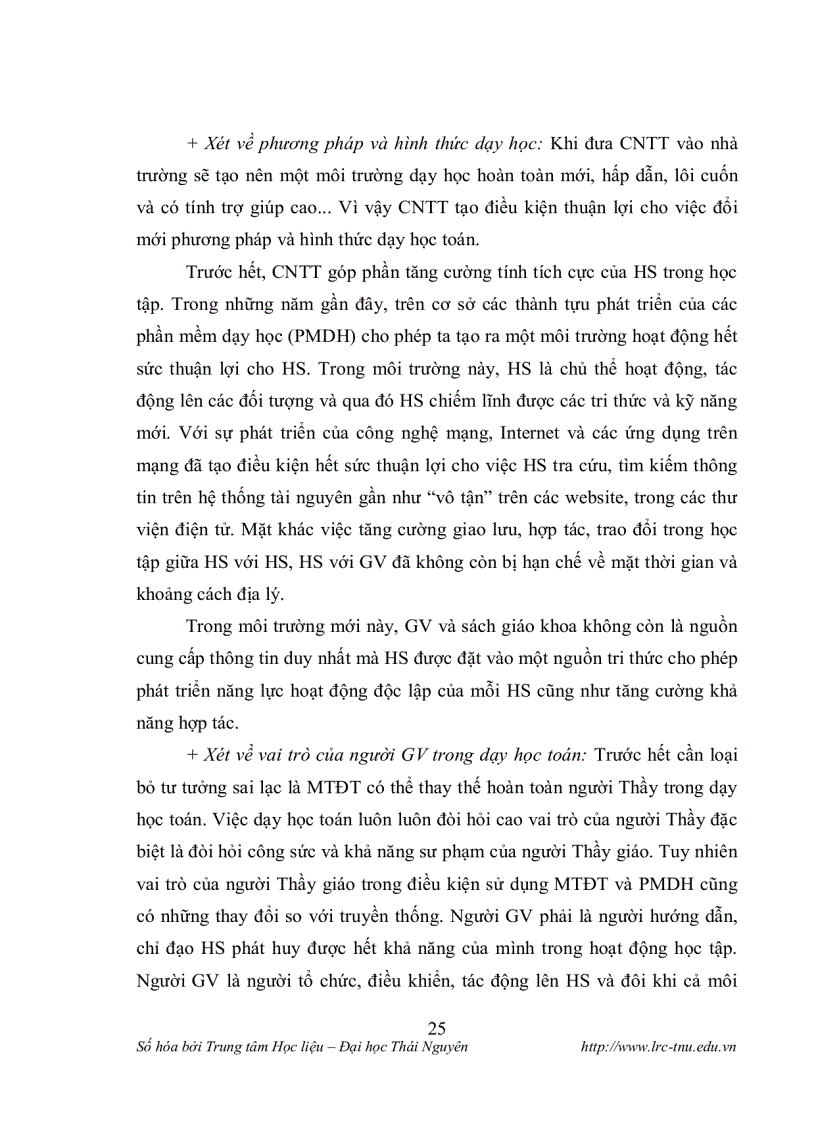 image for page Thiết kế hoạt động có ứng dụng công nghệ thông tin trong dạy học một số chủ đề môn toán ở trường thpt