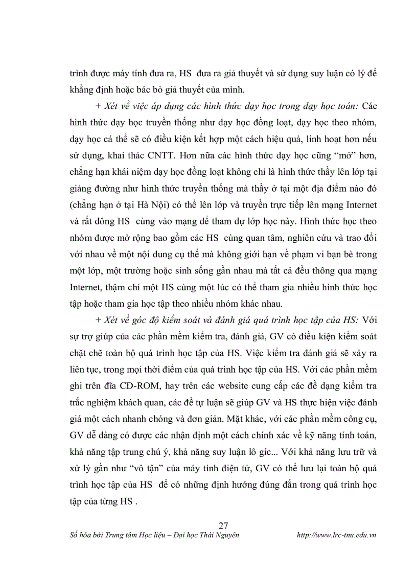 image for page Thiết kế hoạt động có ứng dụng công nghệ thông tin trong dạy học một số chủ đề môn toán ở trường thpt