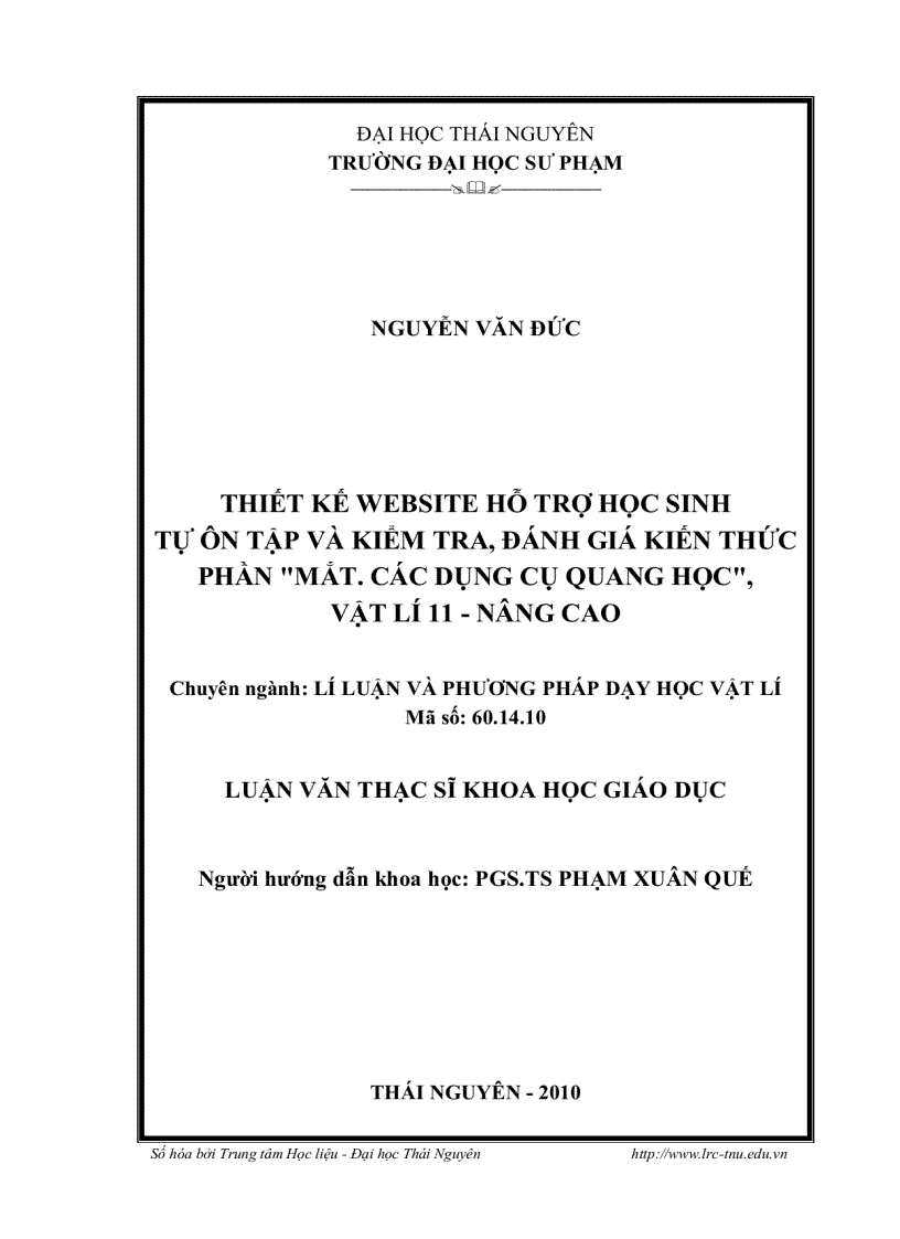 image for page Thiết kế website hỗ trợ học sinh tự ôn tập và kiểm tra đánh giá kiến thức phần mắt Các dụng cụ quang học vật lí 11 nâng cao