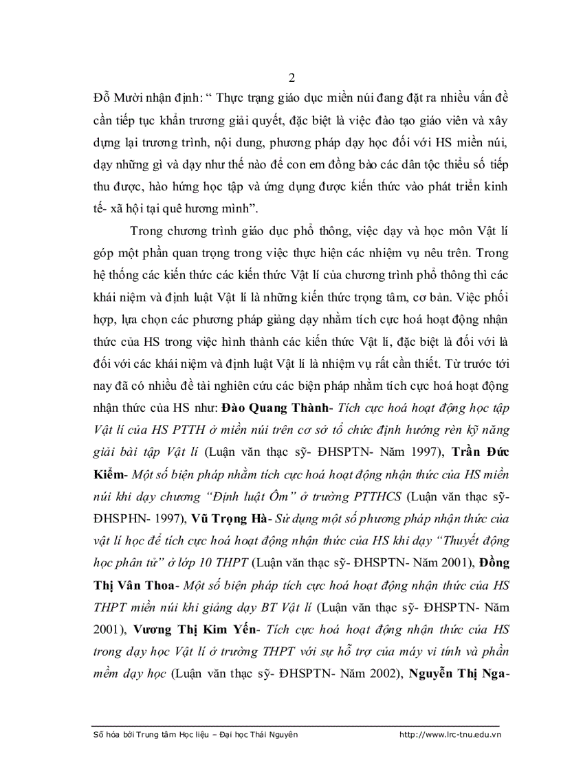 image for page Tích cực hoá hoạt động nhận thức của học sinh thpt miền núi khi giảng dạy một số khái niệm và định luật vật lí của chương khúc xạ ánh sáng vật lí