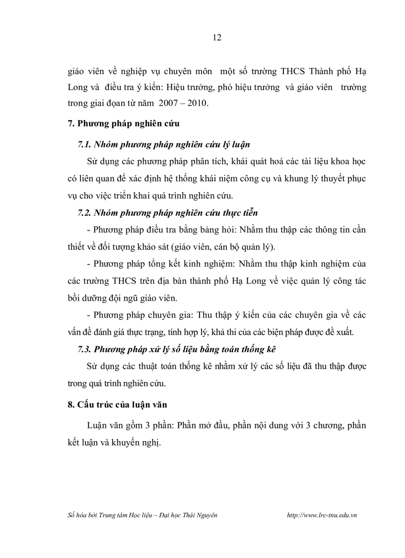 image for page Các biện pháp quản lý công tác bồi dưỡng giáo viên của hiệu trưởng trường trung học cơ sở thành phố hạ long tỉnh quảng ninh