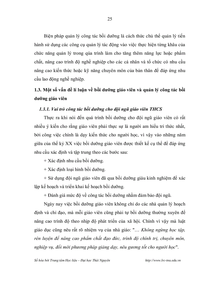 image for page Các biện pháp quản lý công tác bồi dưỡng giáo viên của hiệu trưởng trường trung học cơ sở thành phố hạ long tỉnh quảng ninh