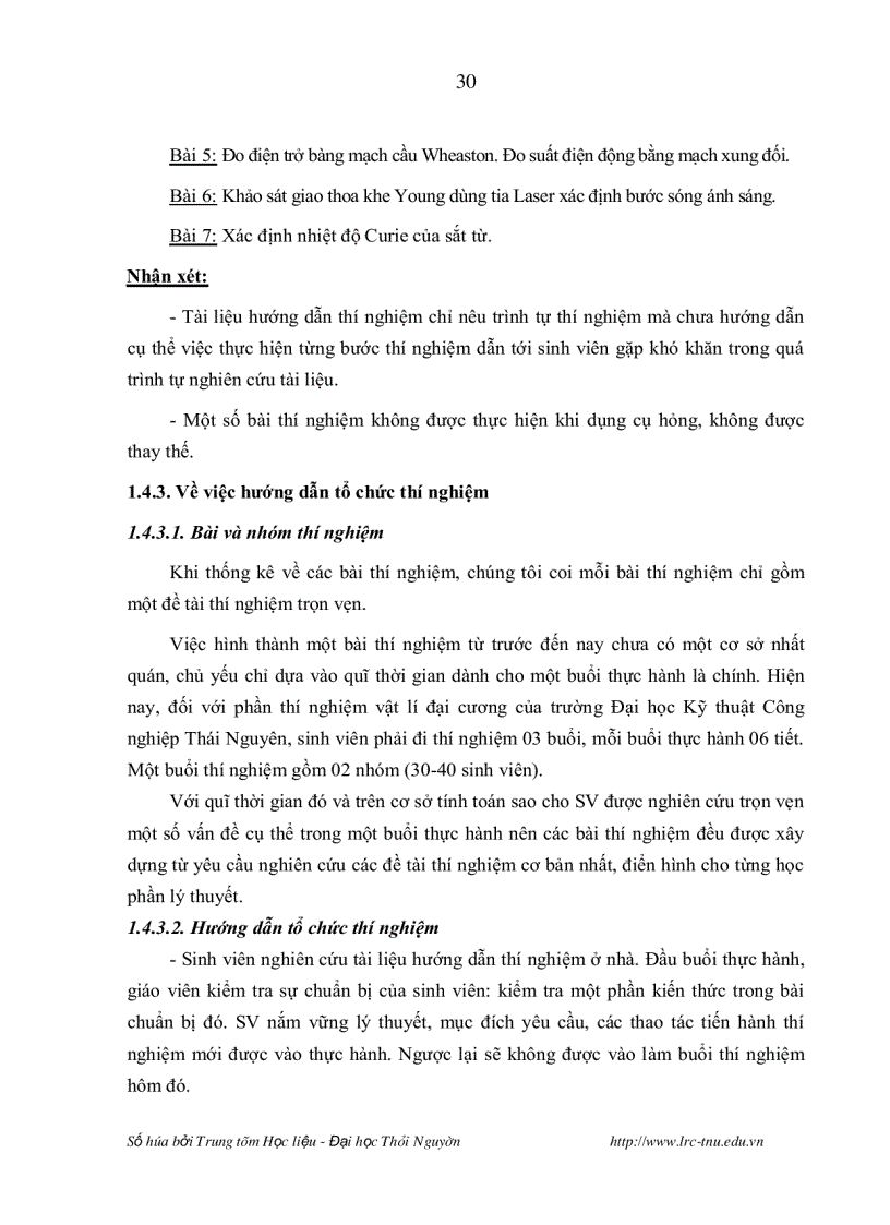 image for page Nghiên cứu lựa chọn chương trình hoàn thiện nội dung và phương pháp tổ chức thực hành một số bài thí nghiệm vật lí đại cương nhằm nâng cao chất lượng