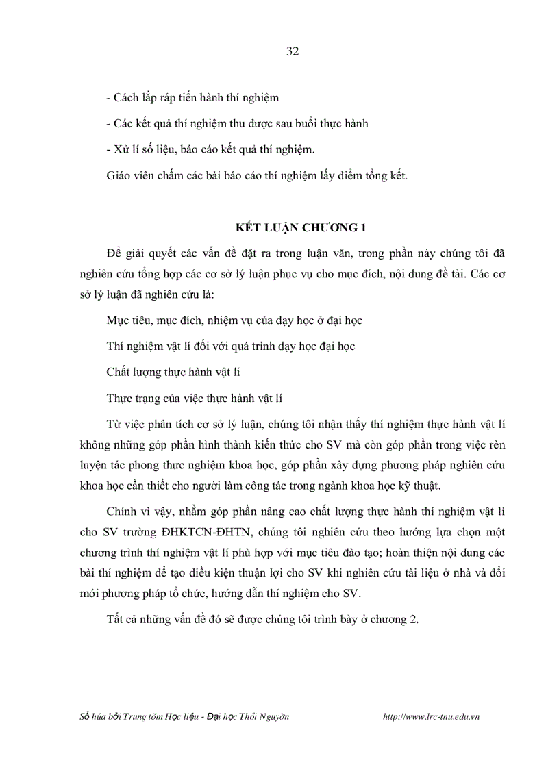 image for page Nghiên cứu lựa chọn chương trình hoàn thiện nội dung và phương pháp tổ chức thực hành một số bài thí nghiệm vật lí đại cương nhằm nâng cao chất lượng