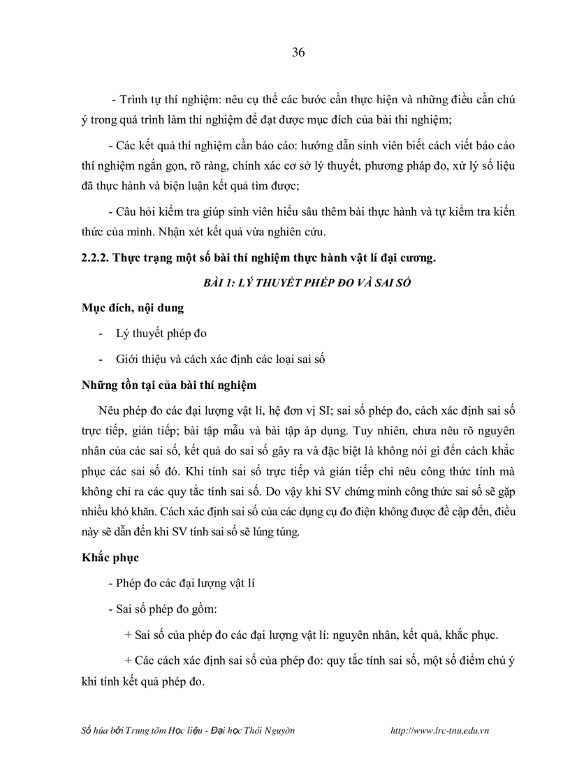 image for page Nghiên cứu lựa chọn chương trình hoàn thiện nội dung và phương pháp tổ chức thực hành một số bài thí nghiệm vật lí đại cương nhằm nâng cao chất lượng