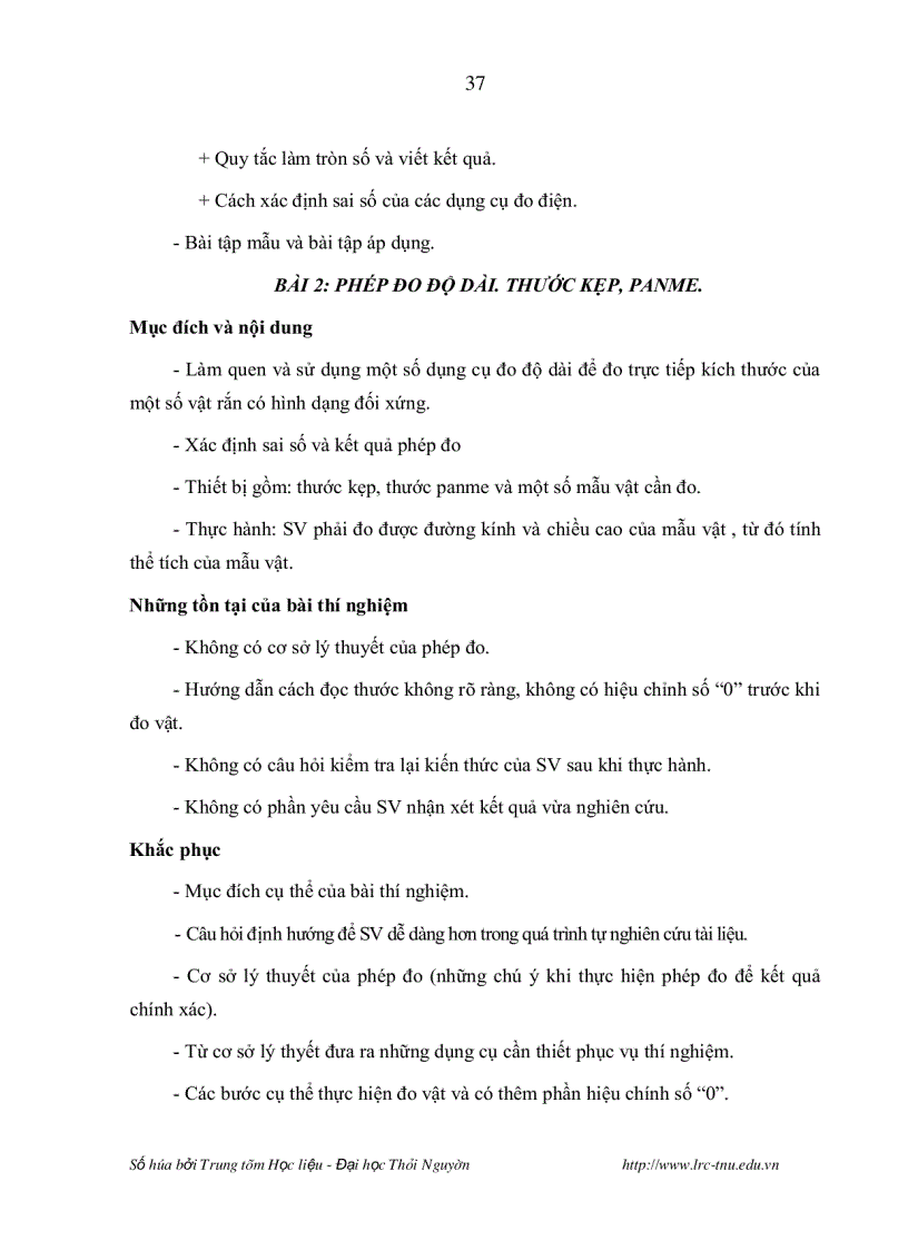 image for page Nghiên cứu lựa chọn chương trình hoàn thiện nội dung và phương pháp tổ chức thực hành một số bài thí nghiệm vật lí đại cương nhằm nâng cao chất lượng