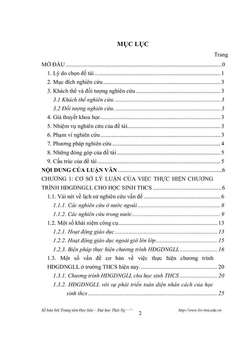 image for page Thực hiện chương trình hoạt động giáo dục ngoài giờ lên lớp ở trường thcs tỉnh tuyên quang