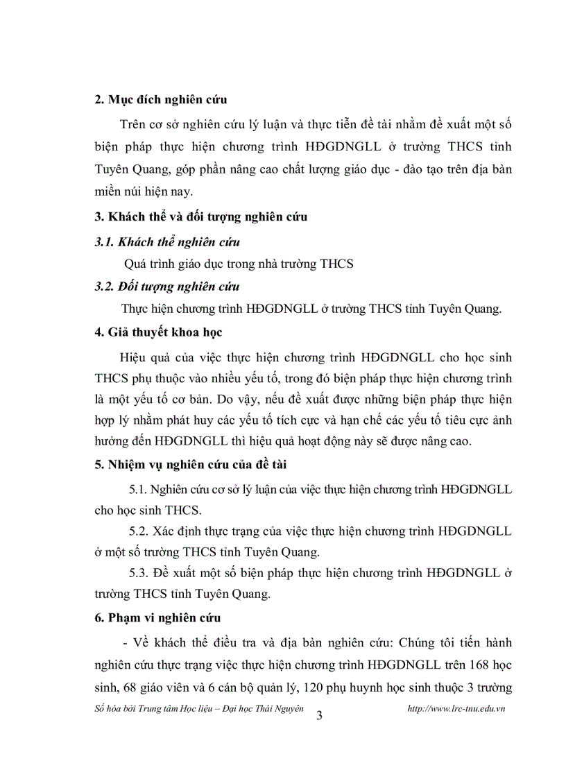 image for page Thực hiện chương trình hoạt động giáo dục ngoài giờ lên lớp ở trường thcs tỉnh tuyên quang