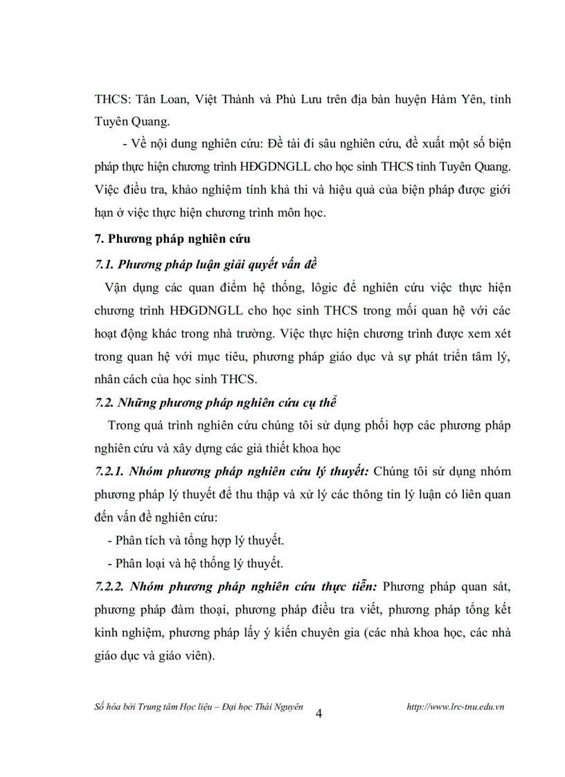 image for page Thực hiện chương trình hoạt động giáo dục ngoài giờ lên lớp ở trường thcs tỉnh tuyên quang