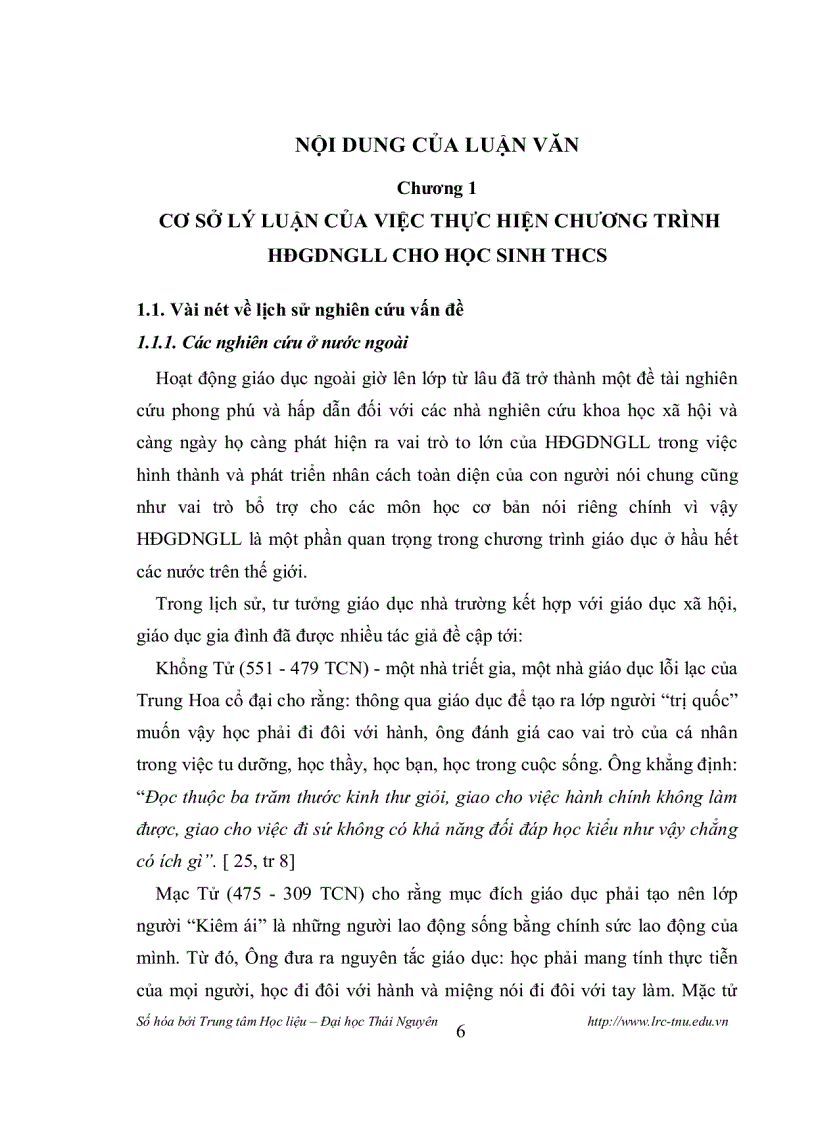 image for page Thực hiện chương trình hoạt động giáo dục ngoài giờ lên lớp ở trường thcs tỉnh tuyên quang