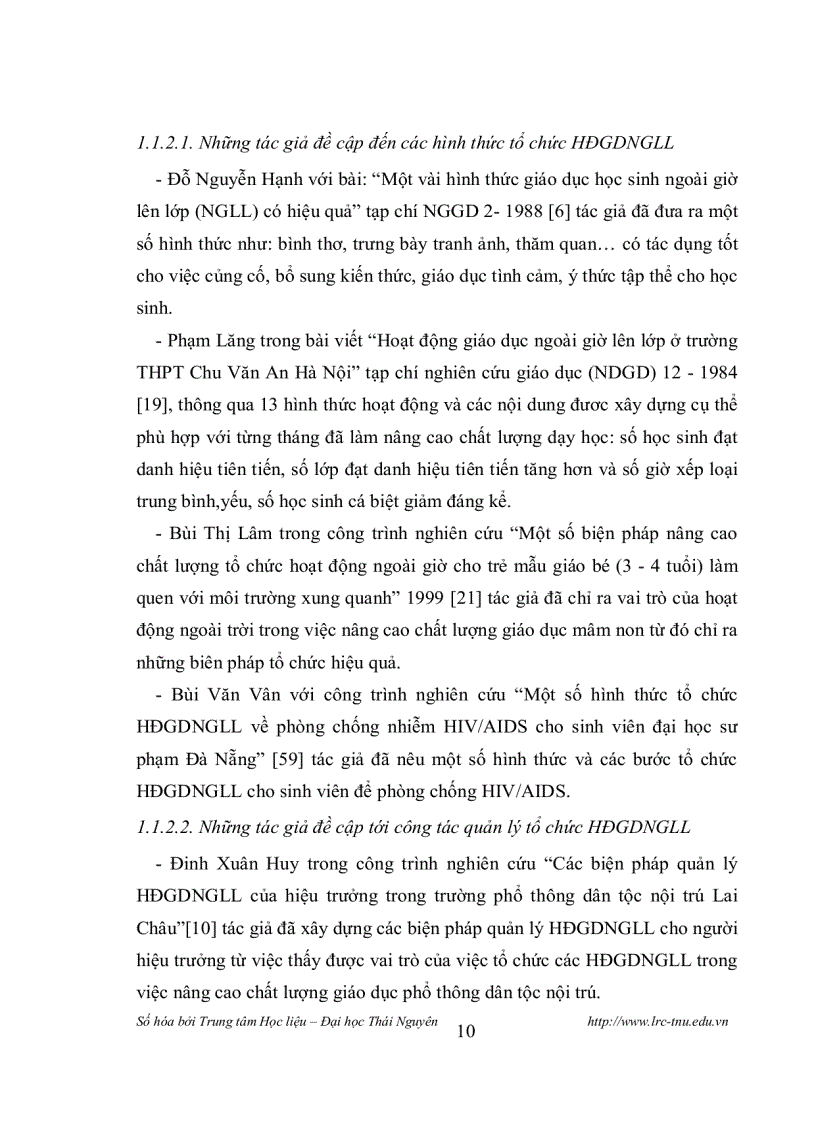 image for page Thực hiện chương trình hoạt động giáo dục ngoài giờ lên lớp ở trường thcs tỉnh tuyên quang