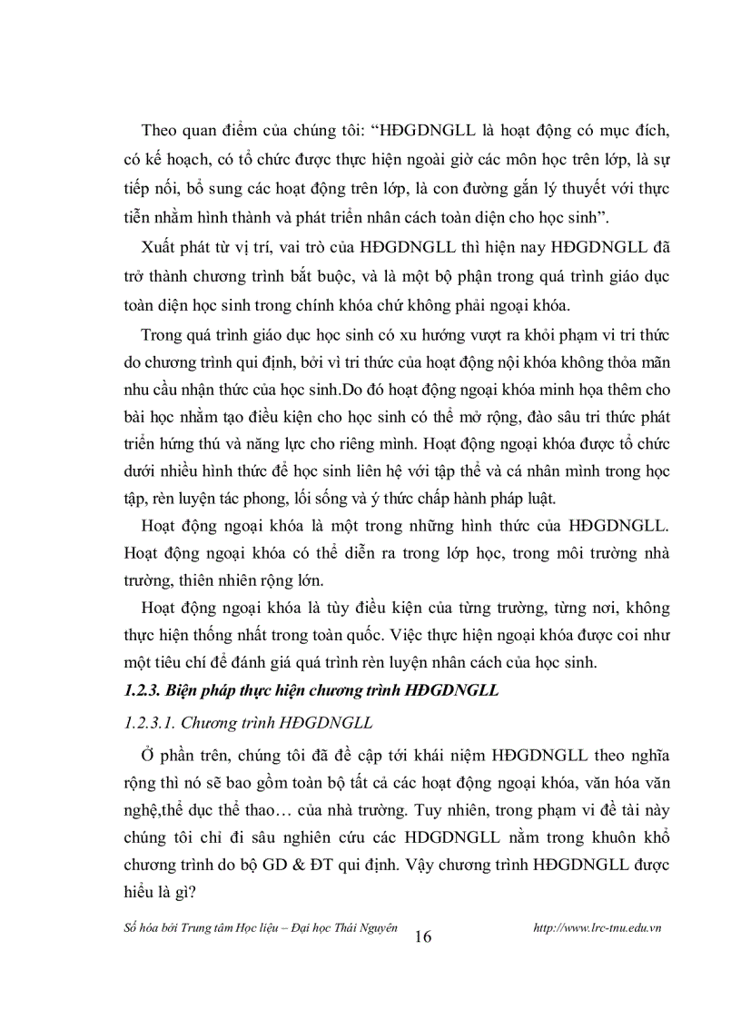 image for page Thực hiện chương trình hoạt động giáo dục ngoài giờ lên lớp ở trường thcs tỉnh tuyên quang