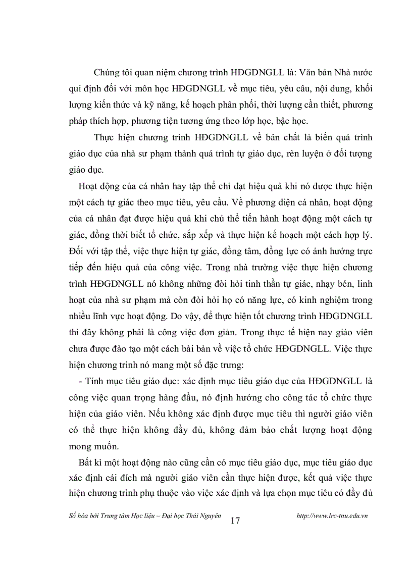 image for page Thực hiện chương trình hoạt động giáo dục ngoài giờ lên lớp ở trường thcs tỉnh tuyên quang