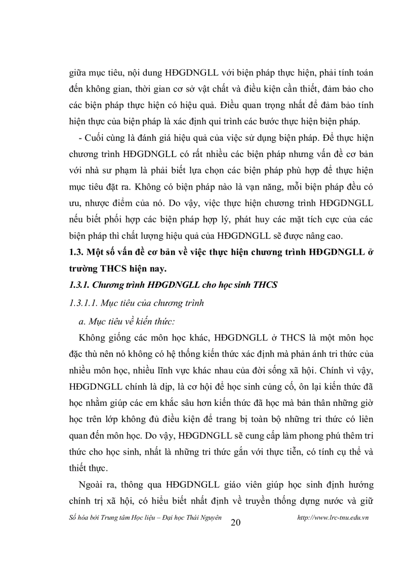 image for page Thực hiện chương trình hoạt động giáo dục ngoài giờ lên lớp ở trường thcs tỉnh tuyên quang