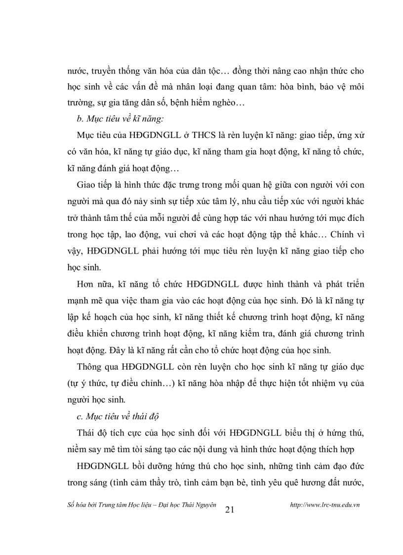 image for page Thực hiện chương trình hoạt động giáo dục ngoài giờ lên lớp ở trường thcs tỉnh tuyên quang