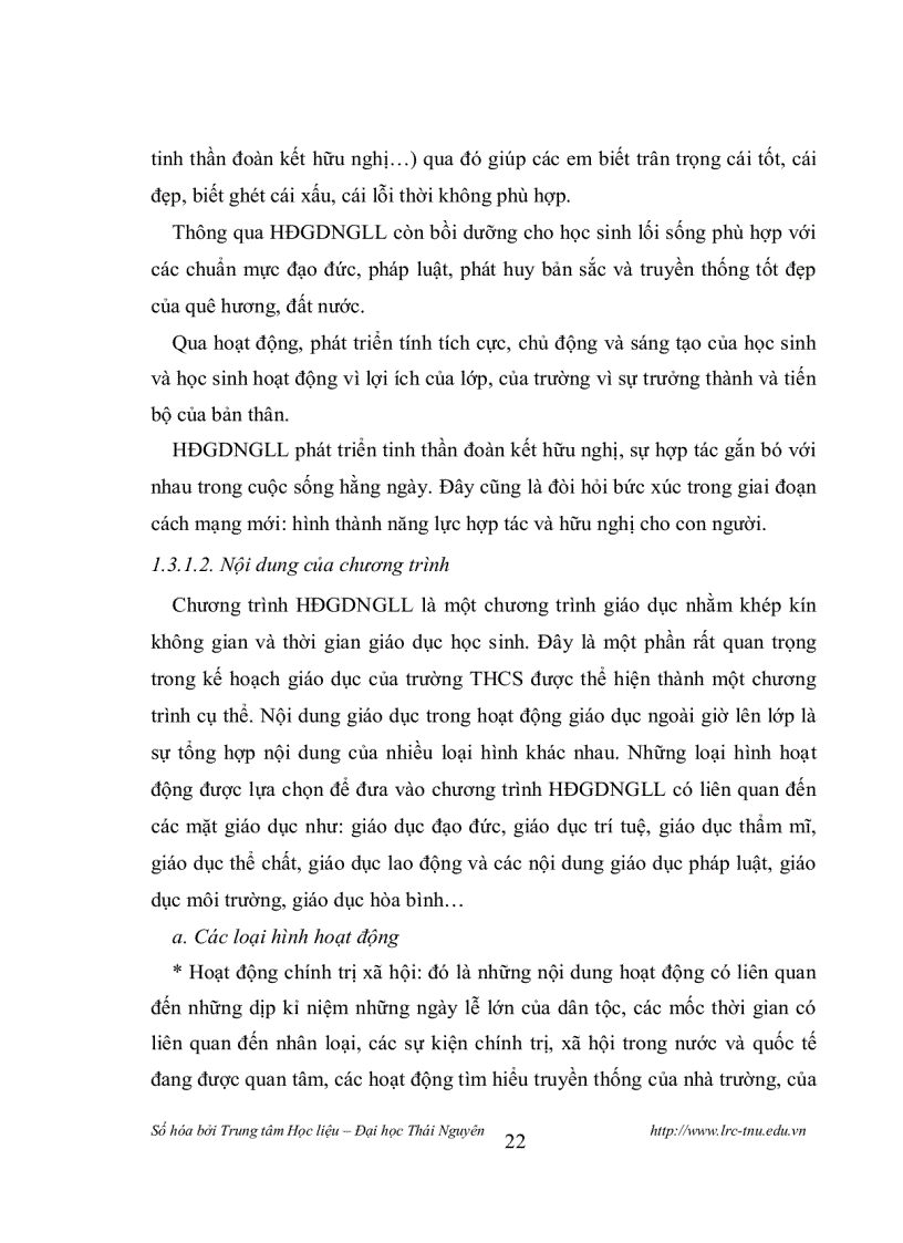 image for page Thực hiện chương trình hoạt động giáo dục ngoài giờ lên lớp ở trường thcs tỉnh tuyên quang