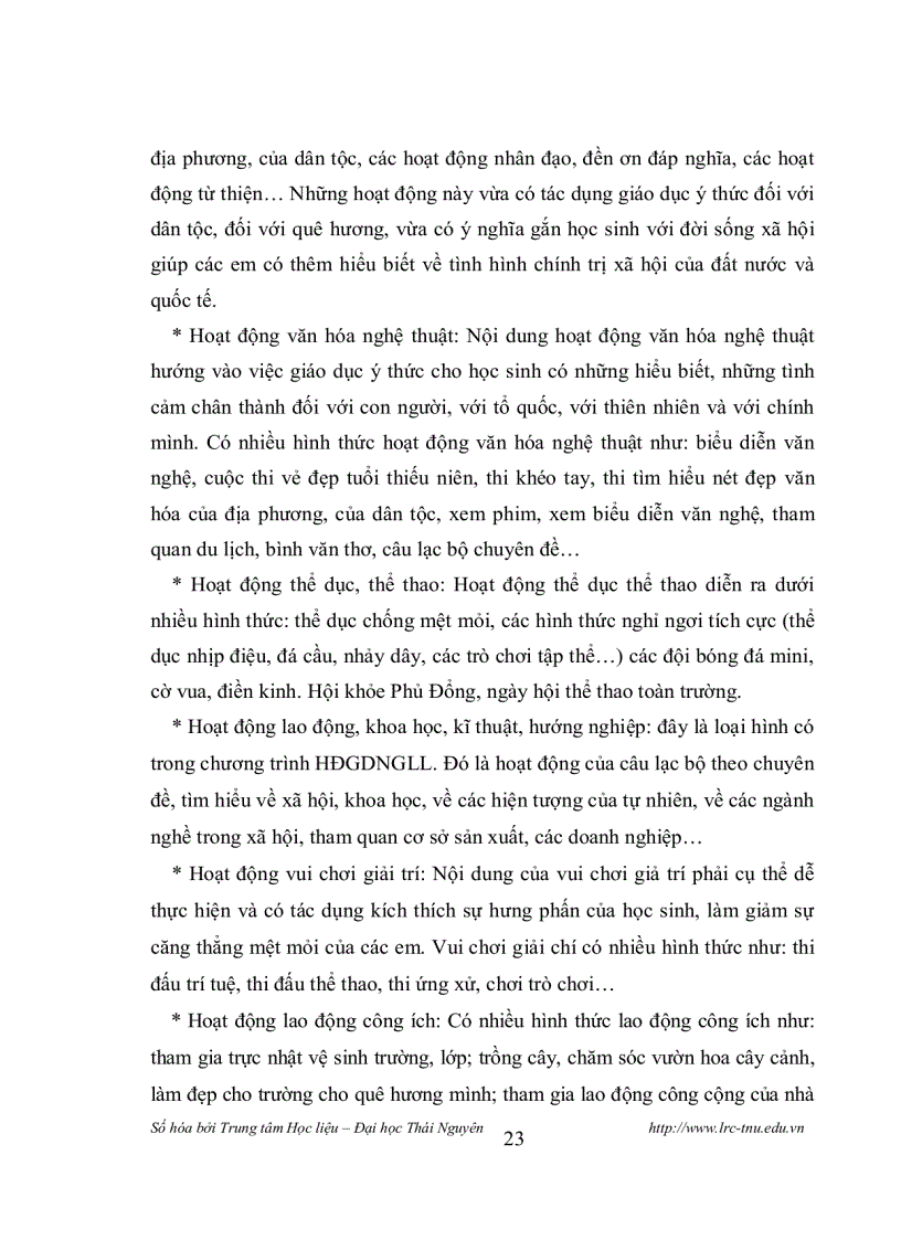 image for page Thực hiện chương trình hoạt động giáo dục ngoài giờ lên lớp ở trường thcs tỉnh tuyên quang