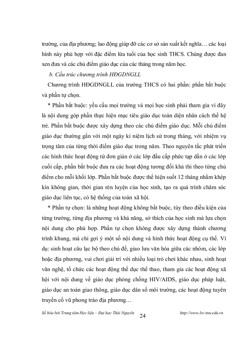 image for page Thực hiện chương trình hoạt động giáo dục ngoài giờ lên lớp ở trường thcs tỉnh tuyên quang