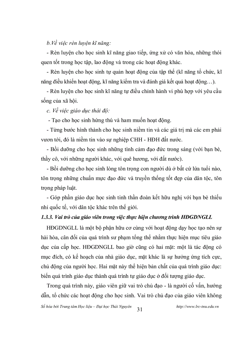 image for page Thực hiện chương trình hoạt động giáo dục ngoài giờ lên lớp ở trường thcs tỉnh tuyên quang