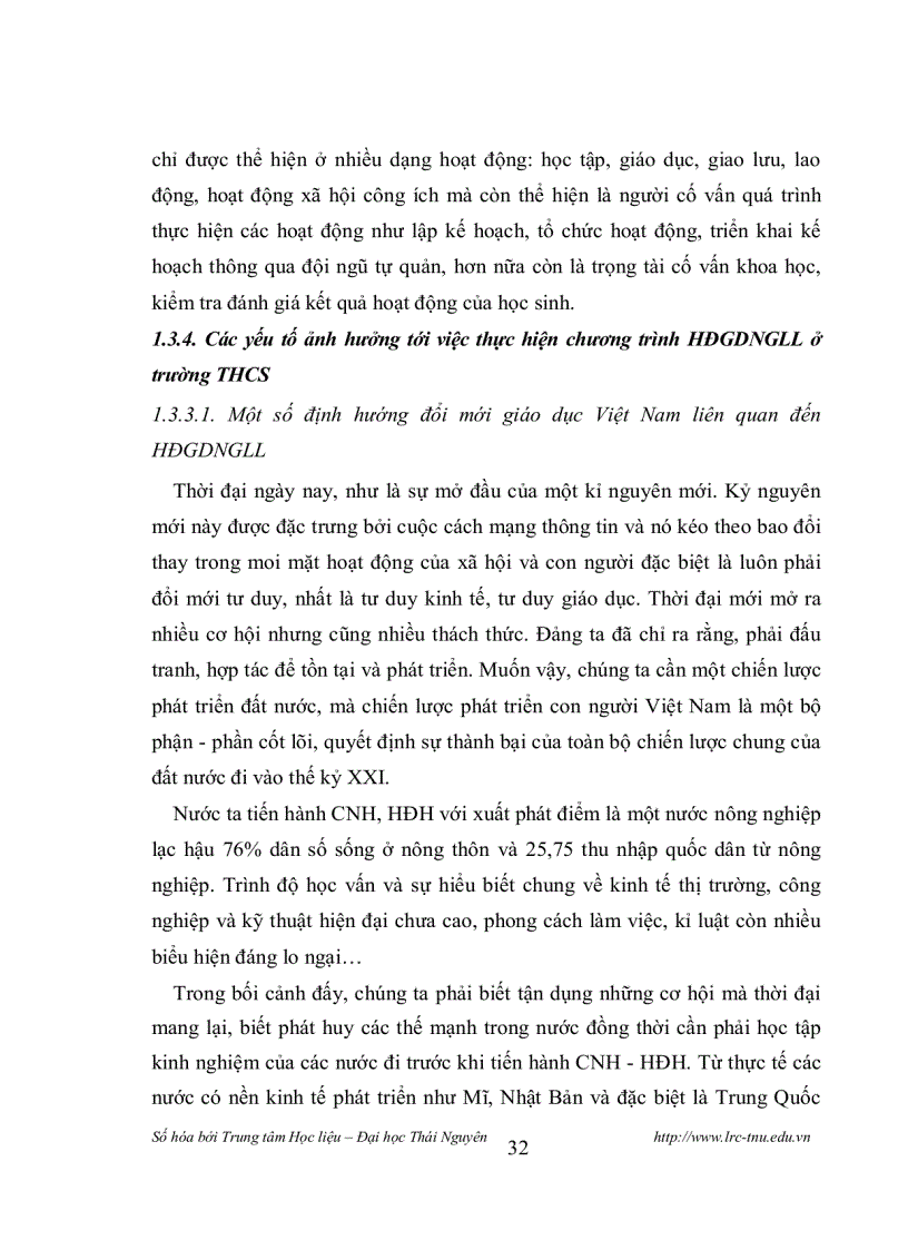 image for page Thực hiện chương trình hoạt động giáo dục ngoài giờ lên lớp ở trường thcs tỉnh tuyên quang