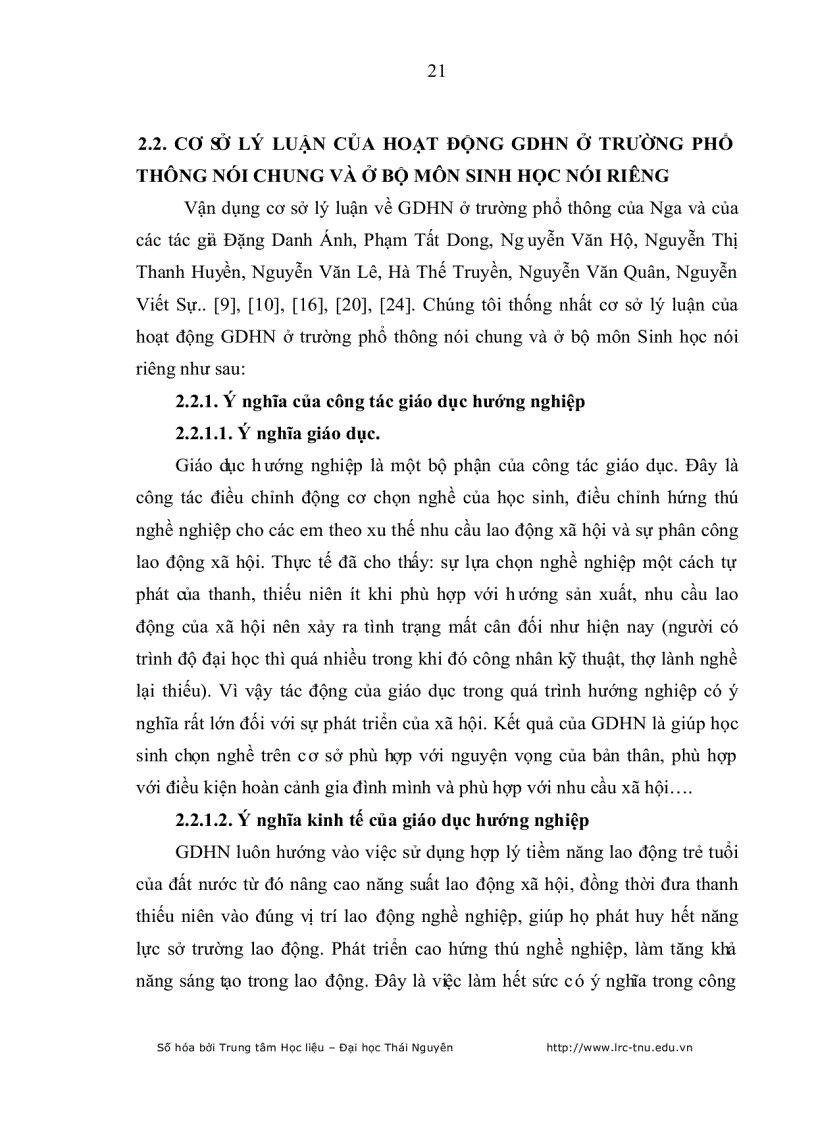 image for page Tích hợp giáo dục hướng nghiệp trong quá trình dạy học sinh học 9