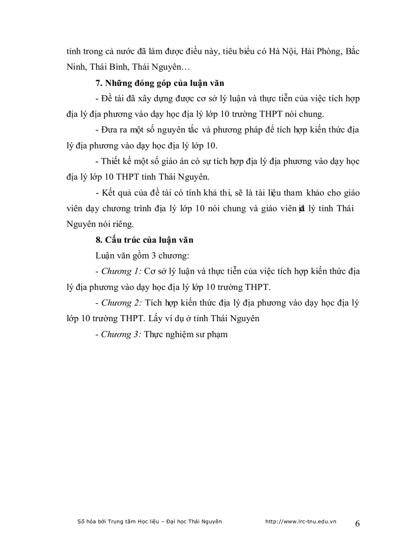 image for page Tích hợp kiến thức địa lý địa phương vào dạy học địa lý lớp 10 trường THPT