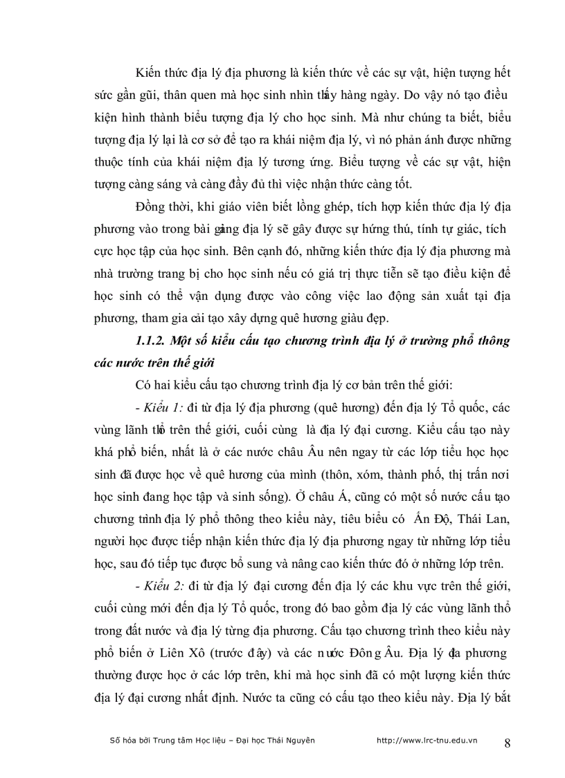 image for page Tích hợp kiến thức địa lý địa phương vào dạy học địa lý lớp 10 trường THPT