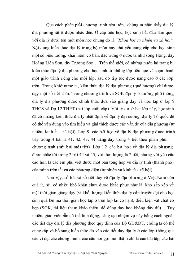 image for page Tích hợp kiến thức địa lý địa phương vào dạy học địa lý lớp 10 trường THPT