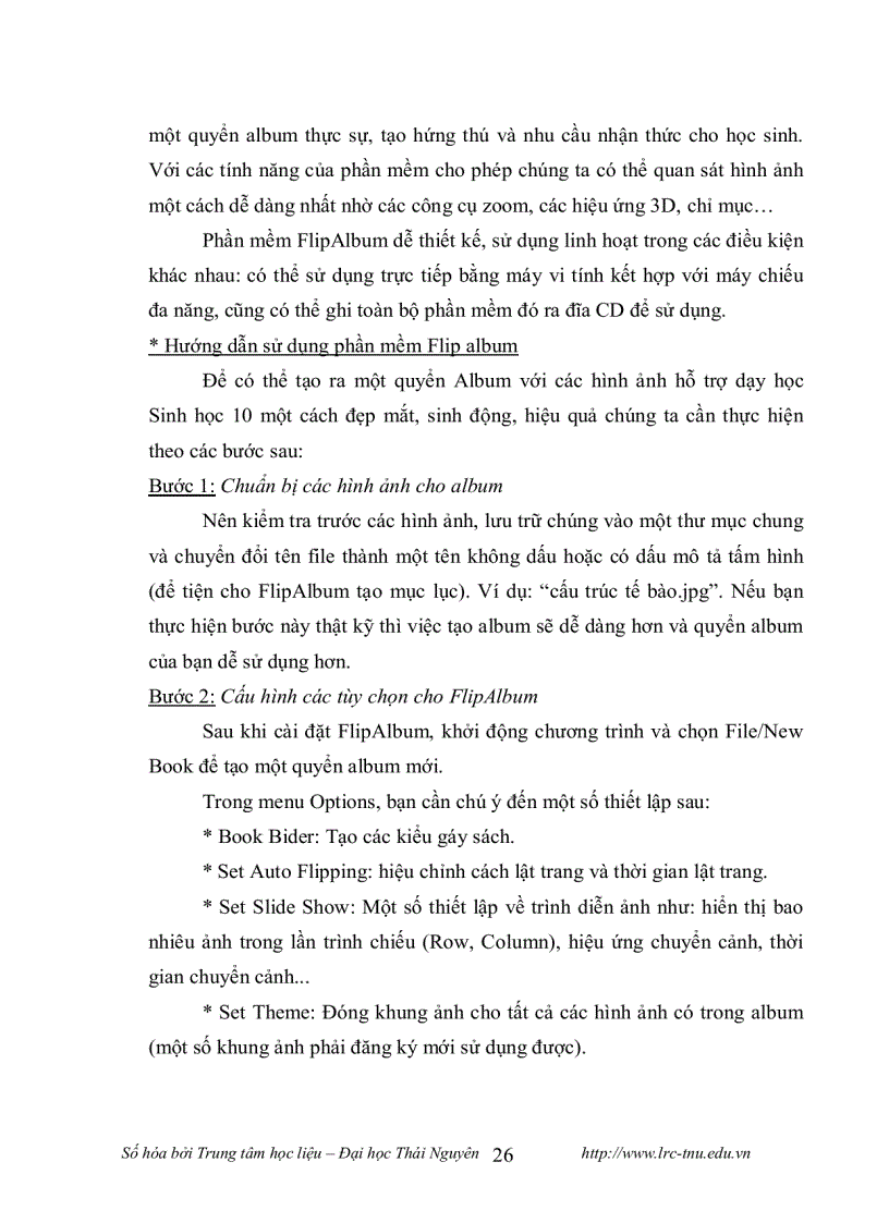 image for page Ứng dụng phần mềm flipalbum xây dựng và sử dụng ngân hàng hình ảnh trong dạy học sinh học 10 theo hướng tích cực hóa hoạt động nhận thức của học sinh