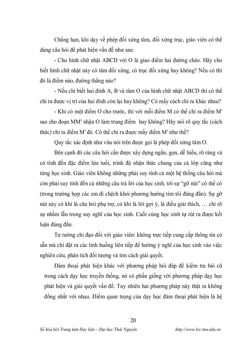 image for page Vận dụng phương pháp đàm thoại phát hiện dạy học chương phép dời hình và phép đồng dạng trong mặt phẳng