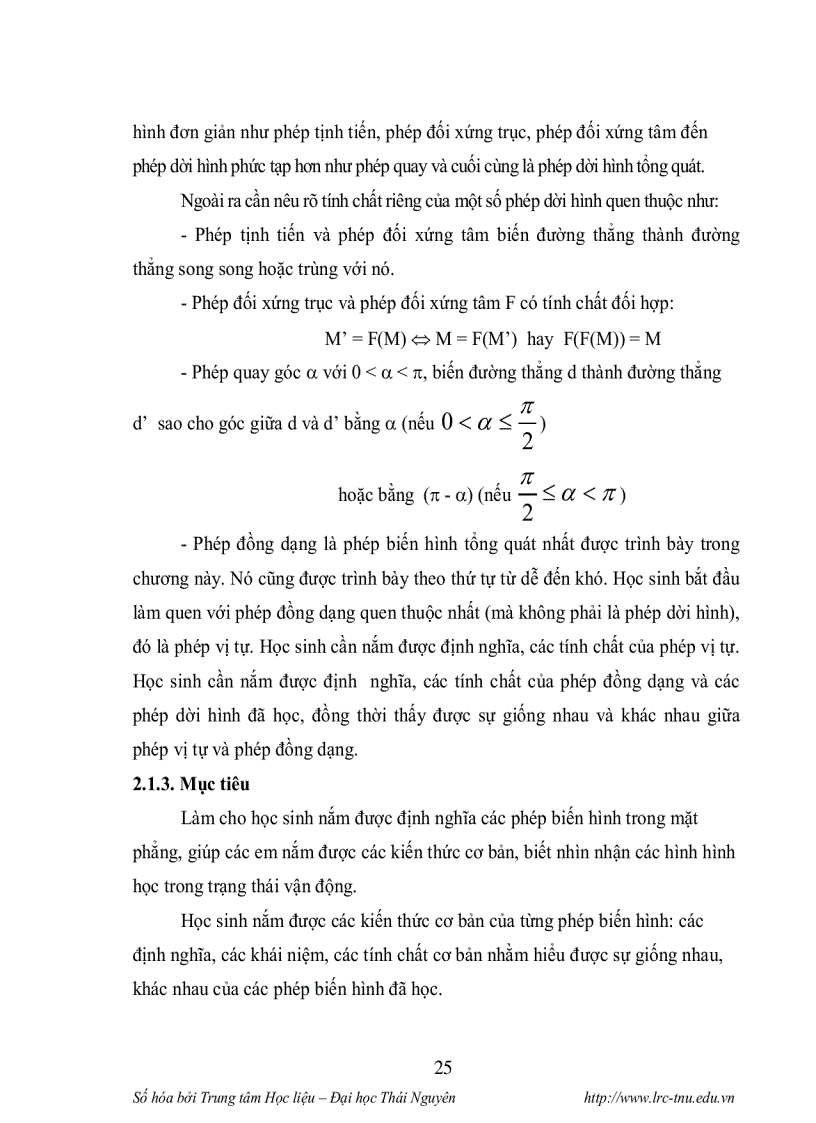 image for page Vận dụng phương pháp đàm thoại phát hiện dạy học chương phép dời hình và phép đồng dạng trong mặt phẳng