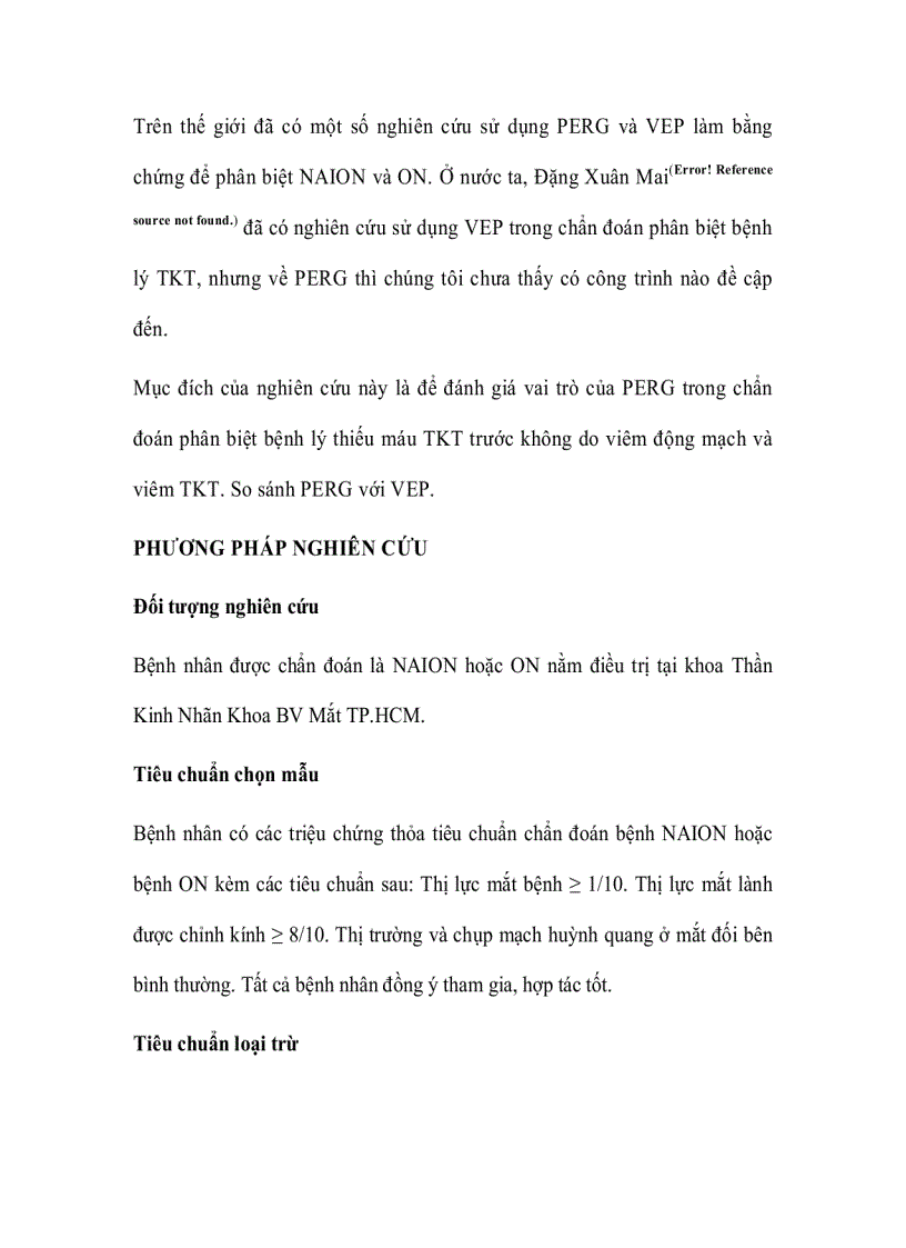 image for page Khảo sát vai trò của điện võng mạc và điện thế gợi thị giác trong chẩn đoán bệnh lý thần kinh thị