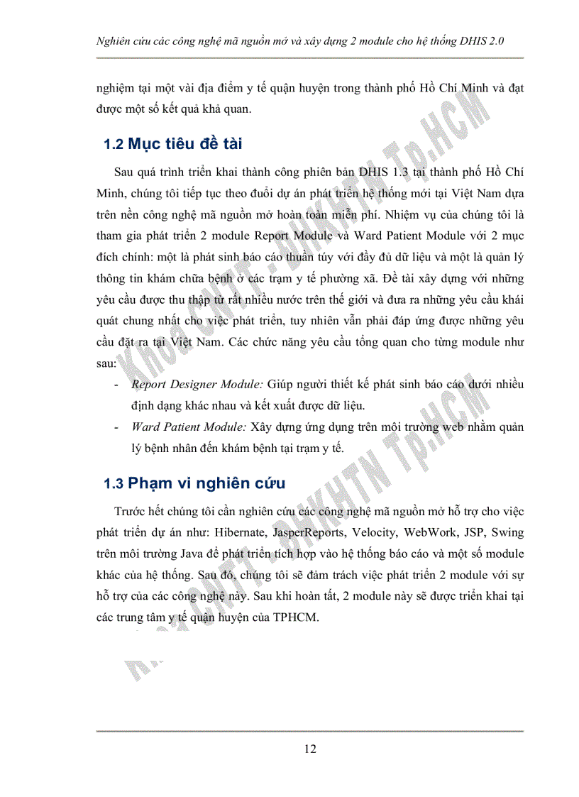 image for page Nghiên cứu các công nghệ mã nguồn mở và xây dựng 2 module cho hệ thống dhis 2 0