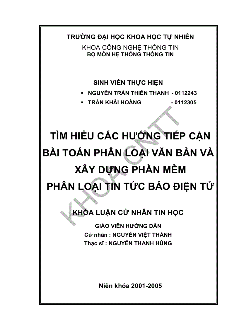 image for page Tìm hiểu các hướng tiếp cận bài toán phân loại văn bản và xây dựng phần mềm phân loại tin tức báo điện tử