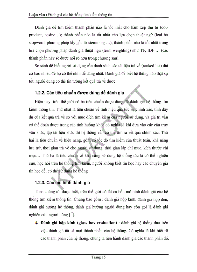 image for page Xây dựng bộ ngữ liệu để đánh giá bằng tiếng việt và chương trình trợ giúp đánh giá các hệ tìm kiếm thông tin