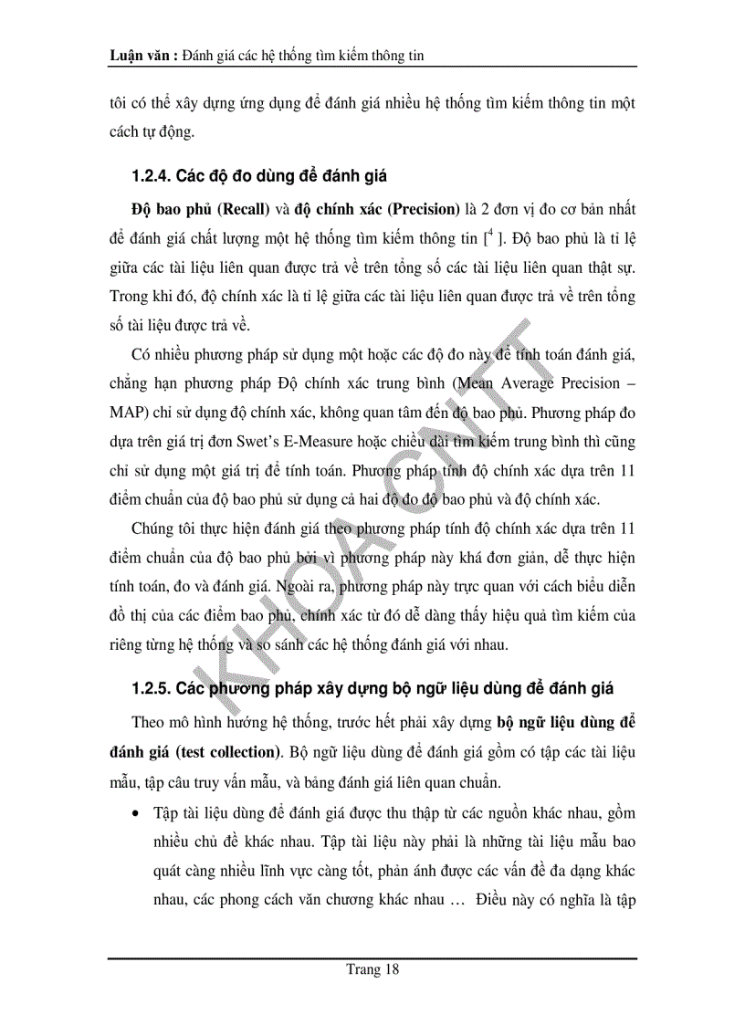 image for page Xây dựng bộ ngữ liệu để đánh giá bằng tiếng việt và chương trình trợ giúp đánh giá các hệ tìm kiếm thông tin