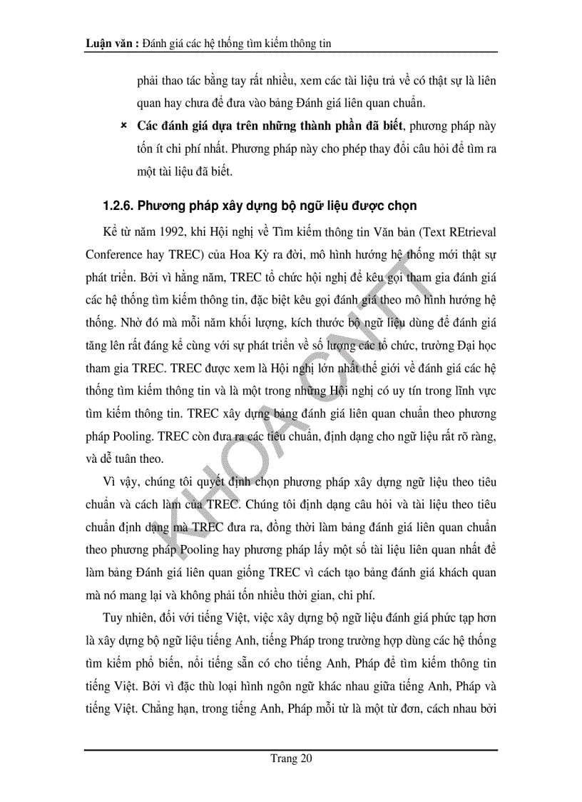 image for page Xây dựng bộ ngữ liệu để đánh giá bằng tiếng việt và chương trình trợ giúp đánh giá các hệ tìm kiếm thông tin