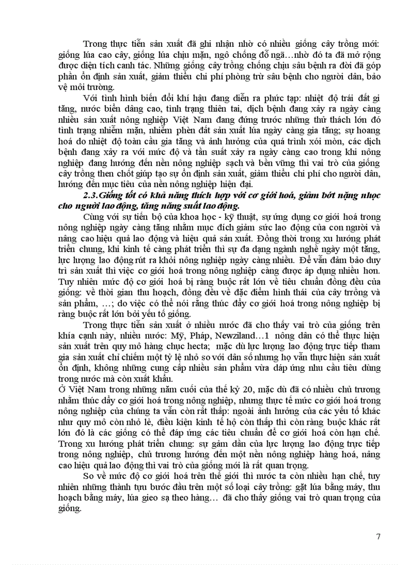 image for page Vai trò của giống cây trồng trong trồng trọt