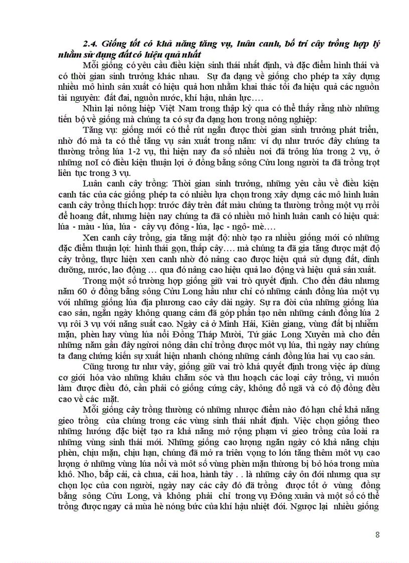 image for page Vai trò của giống cây trồng trong trồng trọt