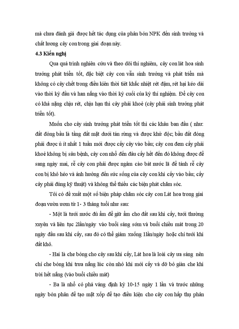 image for page Nghiên cứu ảnh hưởng của phân bón npk 3 6 1 đến sinh trưởng của lát hoa