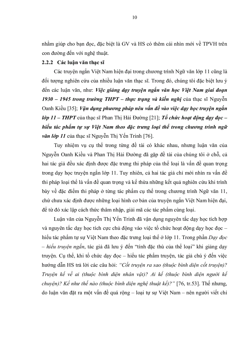 image for page Dạy học truyện ngắn việt nam hiện đại trong chương trình ngữ văn lớp 11 theo đặc trưng loại thể