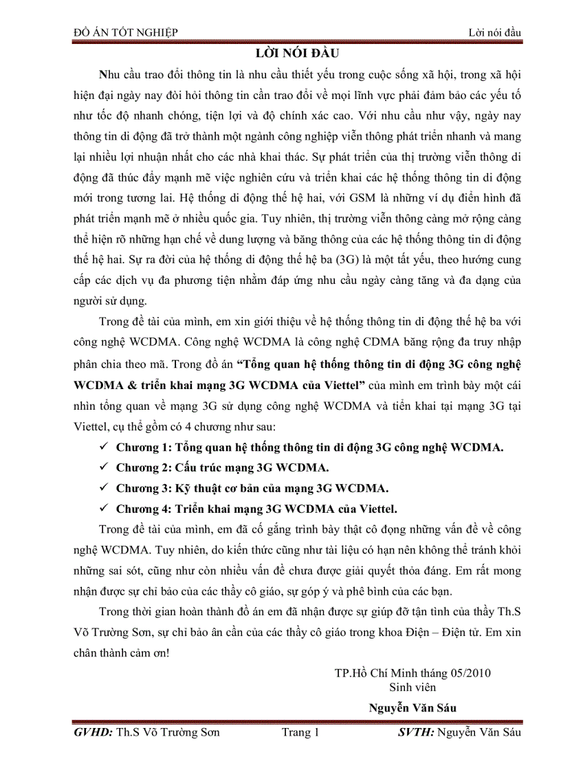 image for page Tổng quan hệ thống thông tin di động 3G công nghệ WCDMA triển khai mạng 3G WCDMA của Viettel