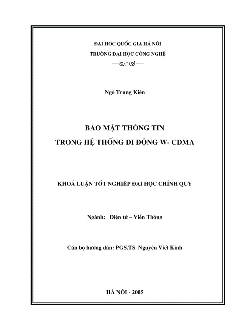 image for page Bảo mật thông tin trong hệ thống Di động W CDMA