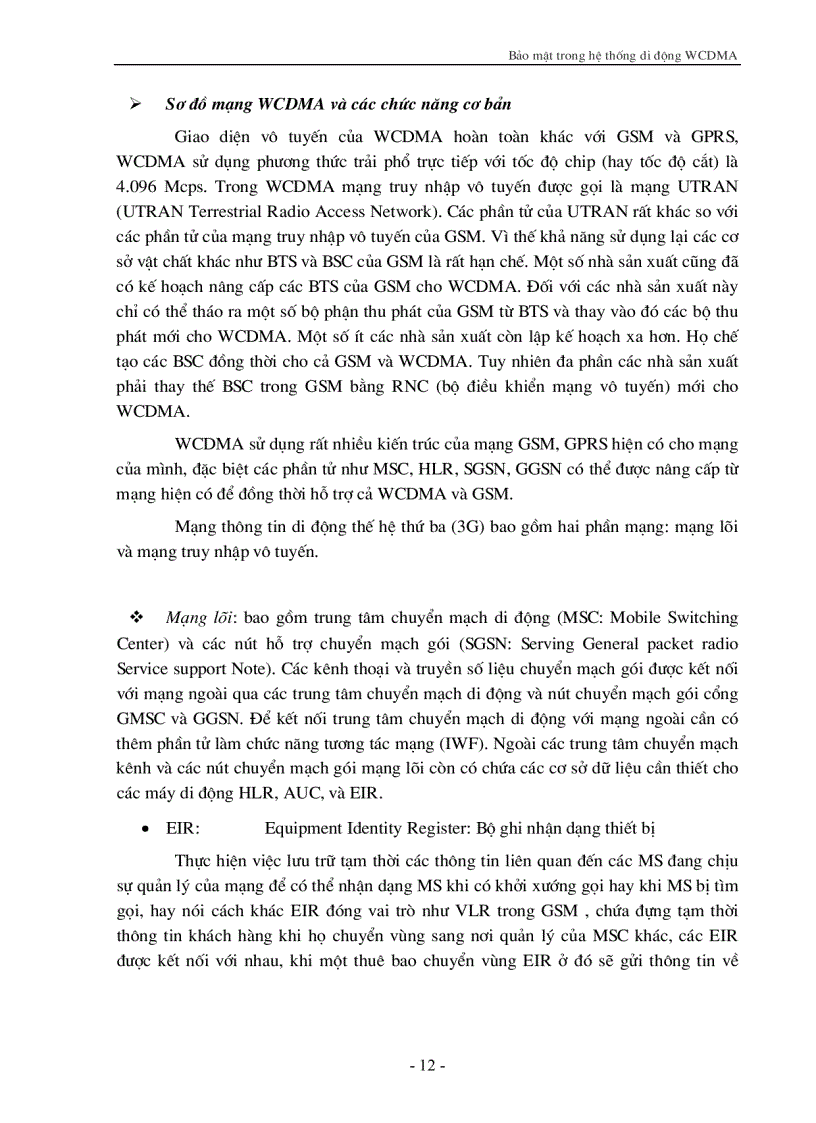 image for page Bảo mật thông tin trong hệ thống Di động W CDMA