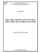 Dạy thực hành làm văn ở bật thpt theo quan điểm giao tiếp