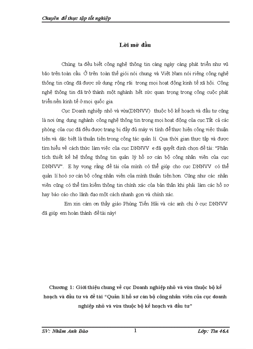 image for page Quản lí hồ sơ cán bộ công nhân viên của cục doanh nghiệp nhỏ và vừa thuộc bộ kế hoạch và đầu tư