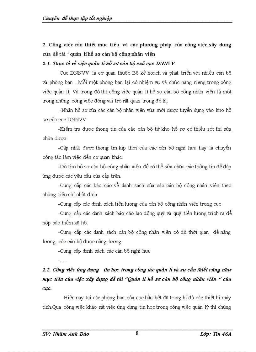 image for page Quản lí hồ sơ cán bộ công nhân viên của cục doanh nghiệp nhỏ và vừa thuộc bộ kế hoạch và đầu tư