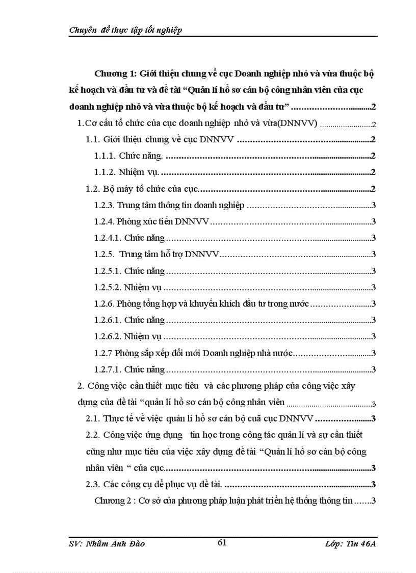 image for page Quản lí hồ sơ cán bộ công nhân viên của cục doanh nghiệp nhỏ và vừa thuộc bộ kế hoạch và đầu tư