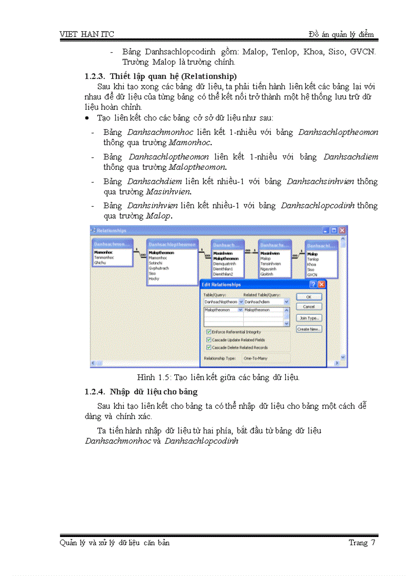 image for page Phần mềm quản lý điểm bằng access