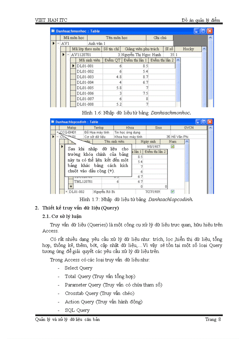 image for page Phần mềm quản lý điểm bằng access